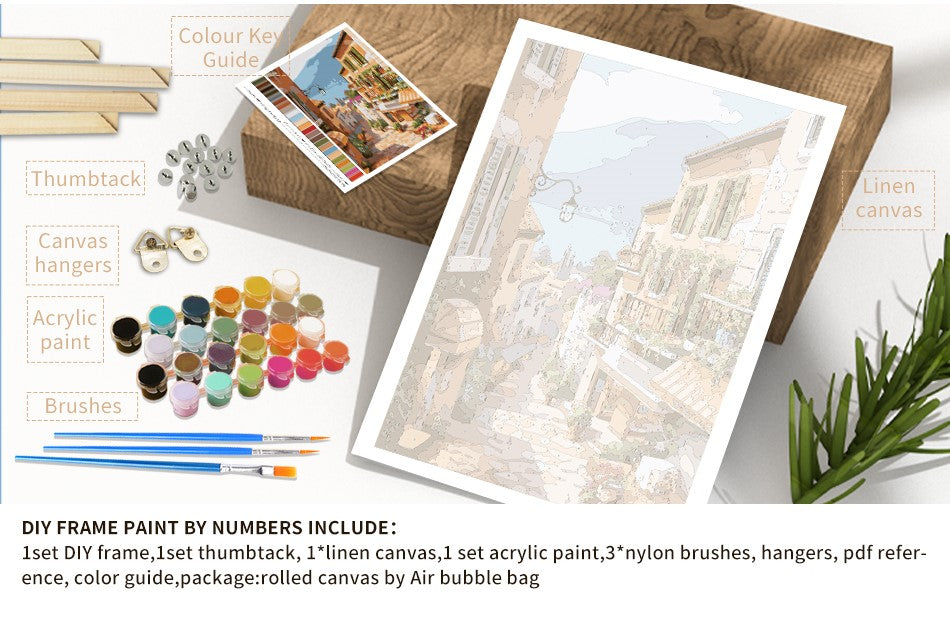 An Inner Courtyard in the Summer (1) - Van-Go Paint-By-Number Kit