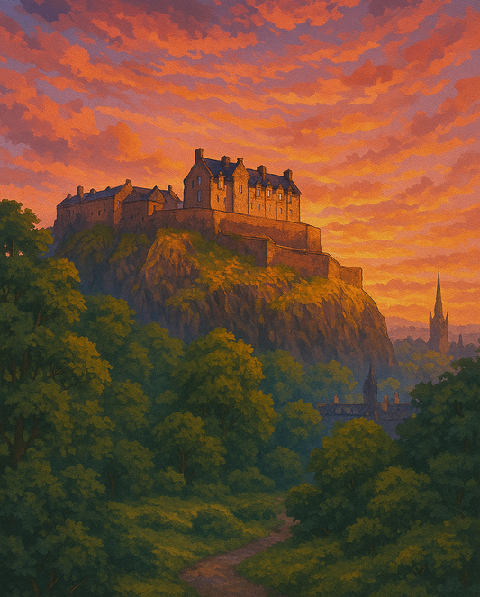 Amazing Places OD (391L) - Edinburgh Castle at Sunset, Scotland - Van-Go Paint-By-Number Kit