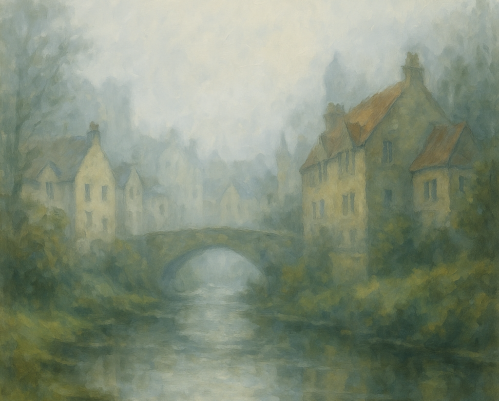 Amazing Places OD (391Y) - Edinburgh, Fog Over Dean Village, Scotland - Van-Go Paint-By-Number Kit