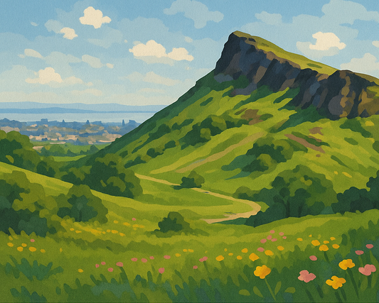 Amazing Places OD (391N) - Edinburgh, Arthur’s Seat and Holyrood Park, Scotland - Van-Go Paint-By-Number Kit