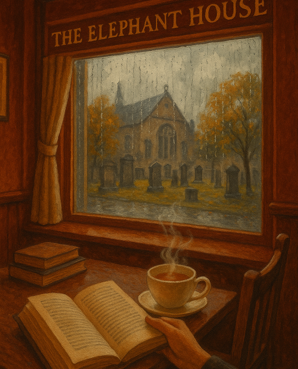 Amazing Places OD (391H) - Edinburgh, Books and Tea at The Elephant House, Scotland - Van-Go Paint-By-Number Kit