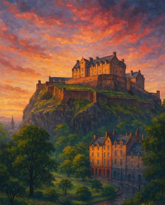 Amazing Places OD (391O) - Edinburgh, Dusk at the Meadows, Scotland - Van-Go Paint-By-Number Kit