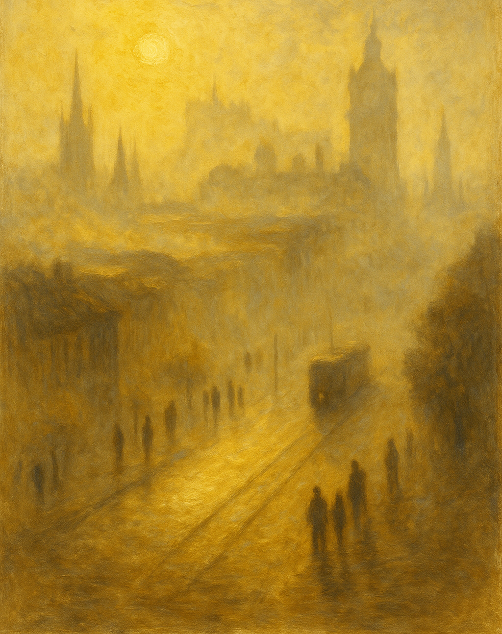 Amazing Places OD (391I) - Edinburgh, Fog on Princes Street, Scotland - Van-Go Paint-By-Number Kit