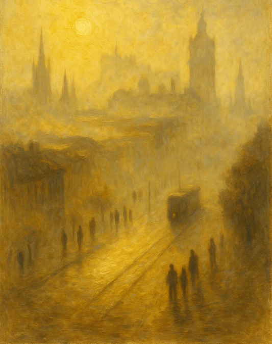 Amazing Places OD (391I) - Edinburgh, Fog on Princes Street, Scotland - Van-Go Paint-By-Number Kit