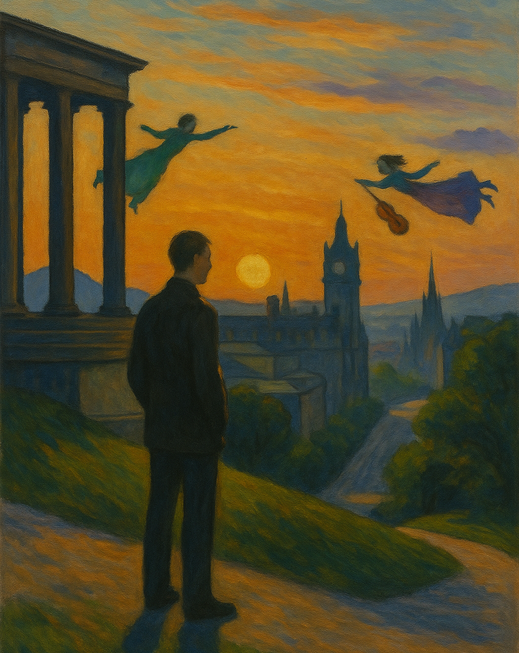 Amazing Places OD (391E) - Edinburgh, Sunset Over Calton Hill, Scotland - Van-Go Paint-By-Number Kit