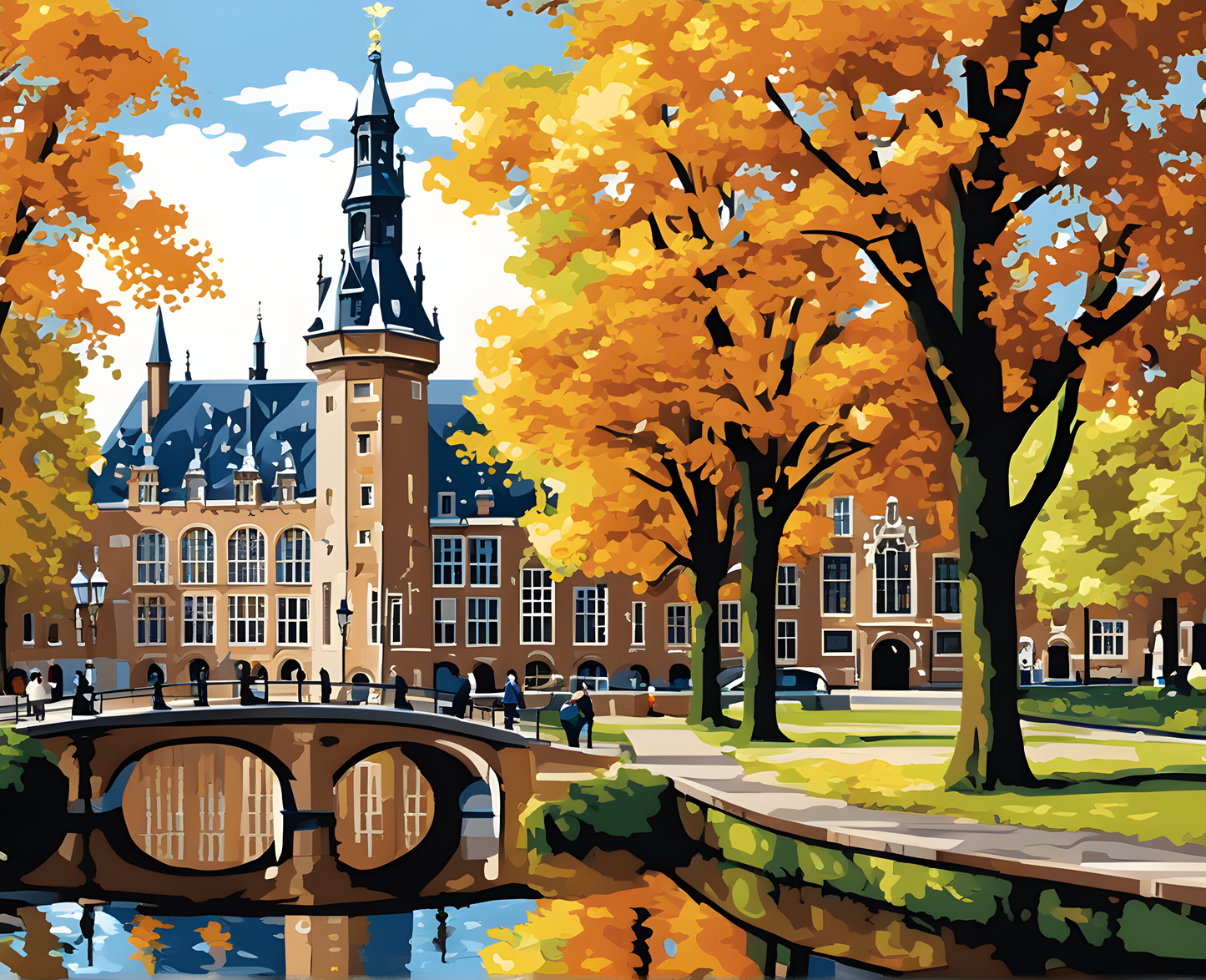 The Binnenhof, Hague, Netherlands (1) - Van-Go Paint-By-Number Kit
