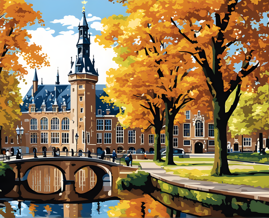 The Binnenhof, Hague, Netherlands (1) - Van-Go Paint-By-Number Kit