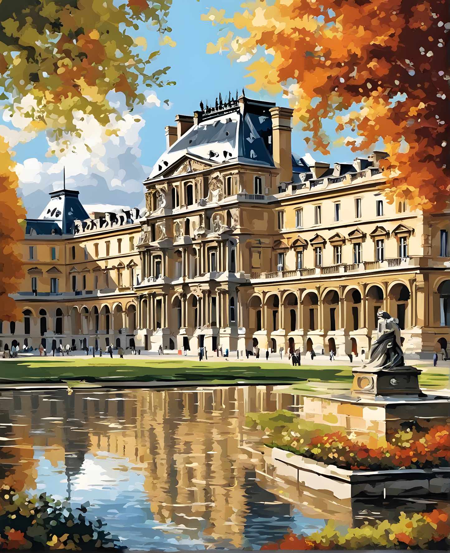 Castles OD - Louvre Palace, France (19) - Van-Go Paint-By-Number Kit