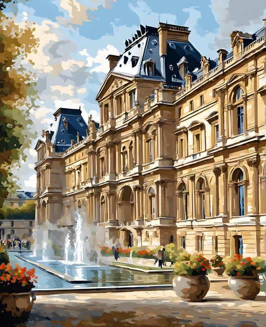 Castles OD - Louvre Palace, France (16) - Van-Go Paint-By-Number Kit
