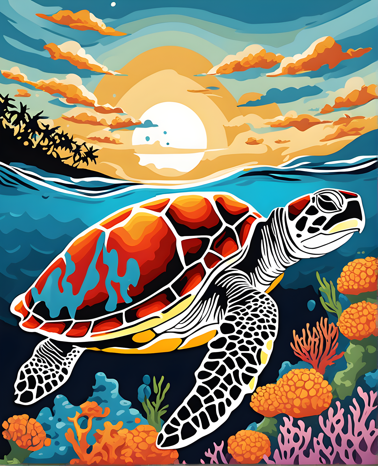 Sea turtle OD (5) - Van-Go Paint-By-Number Kit