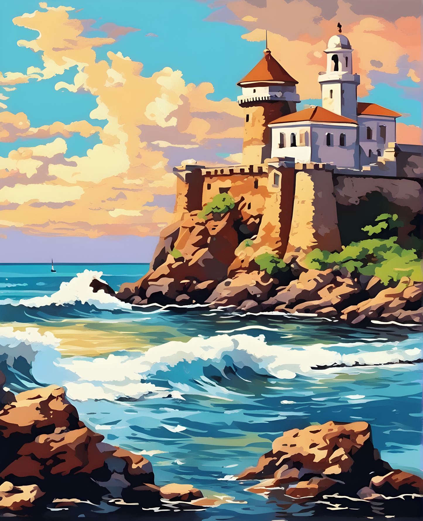 Seaside Fortress - Van-Go Paint-By-Number Kit