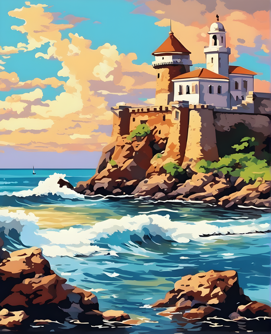 Seaside Fortress - Van-Go Paint-By-Number Kit