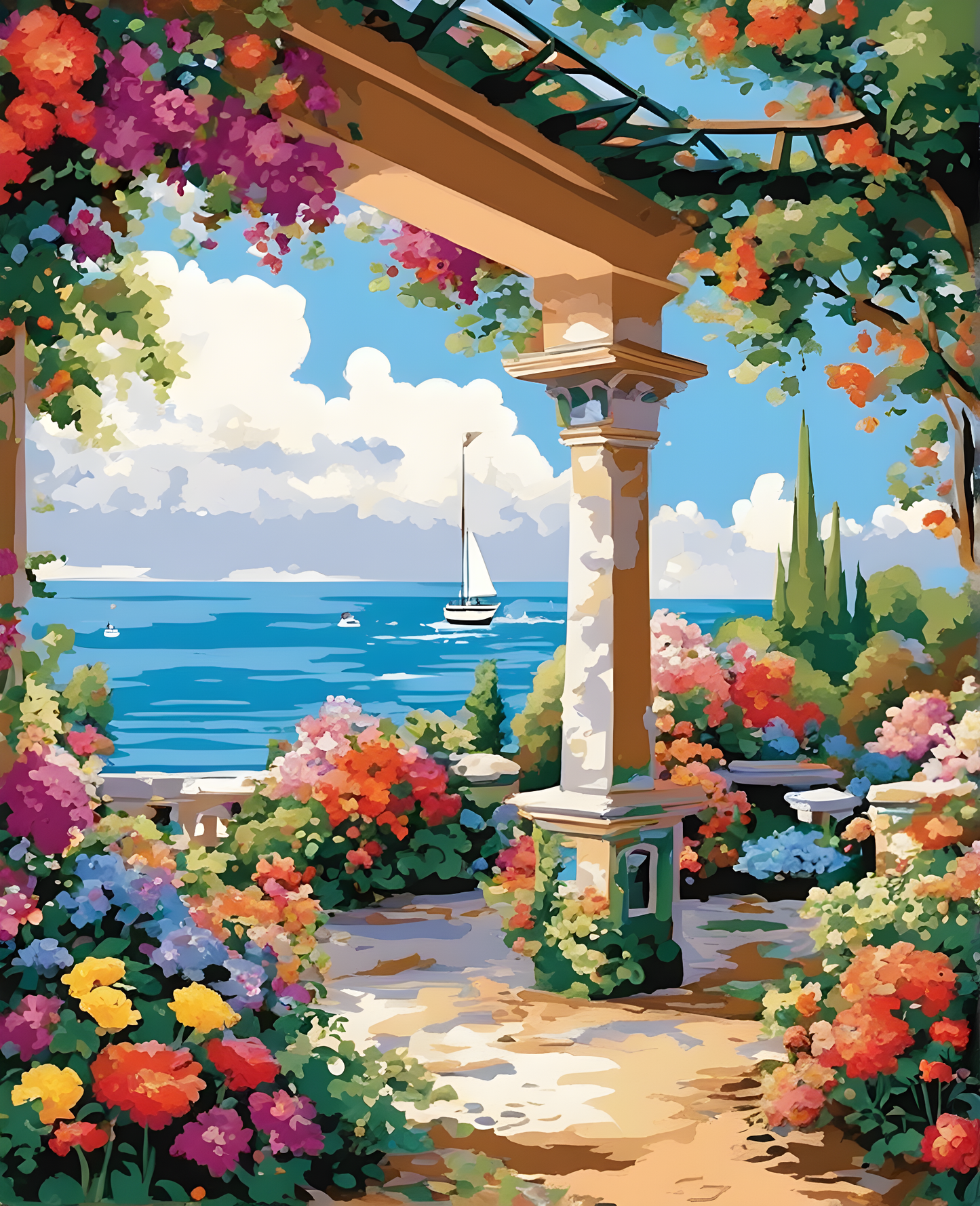 Seaside Garden House - Van-Go Paint-By-Number Kit