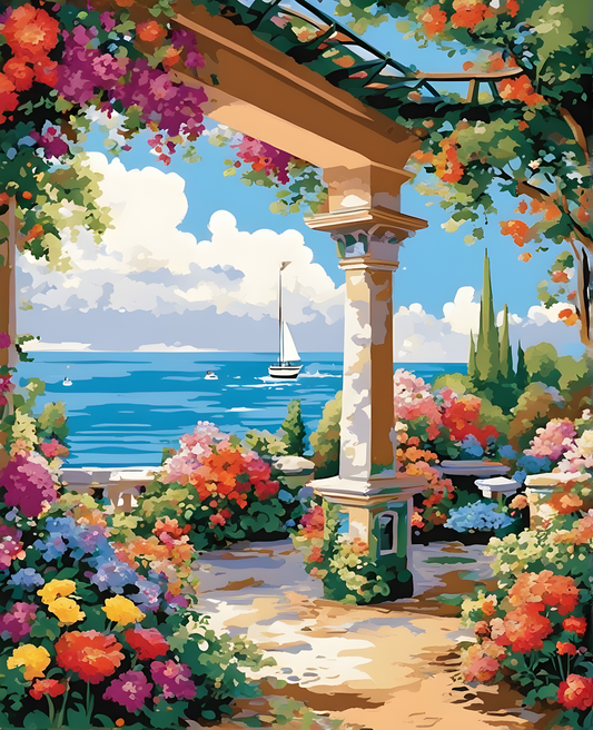 Seaside Garden House - Van-Go Paint-By-Number Kit