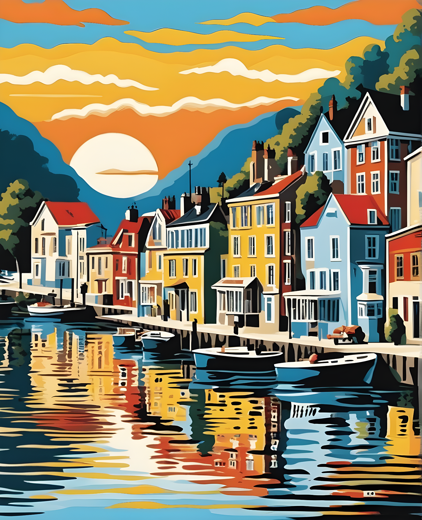 Seaside Town PD (2) - Van-Go Paint-By-Number Kit