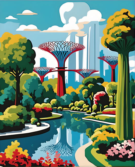 Singapore Collection OD (6) - Gardens by the Bay - Van-Go Paint-By-Number Kit