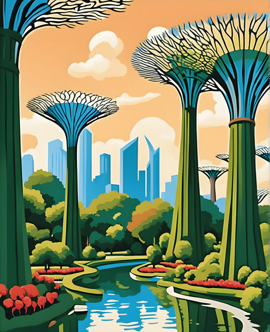 Singapore Collection OD (3) - Gardens by the Bay - Van-Go Paint-By-Number Kit