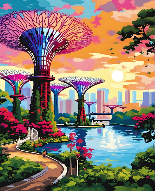Singapore Collection OD (5) - Gardens by the Bay - Van-Go Paint-By-Number Kit