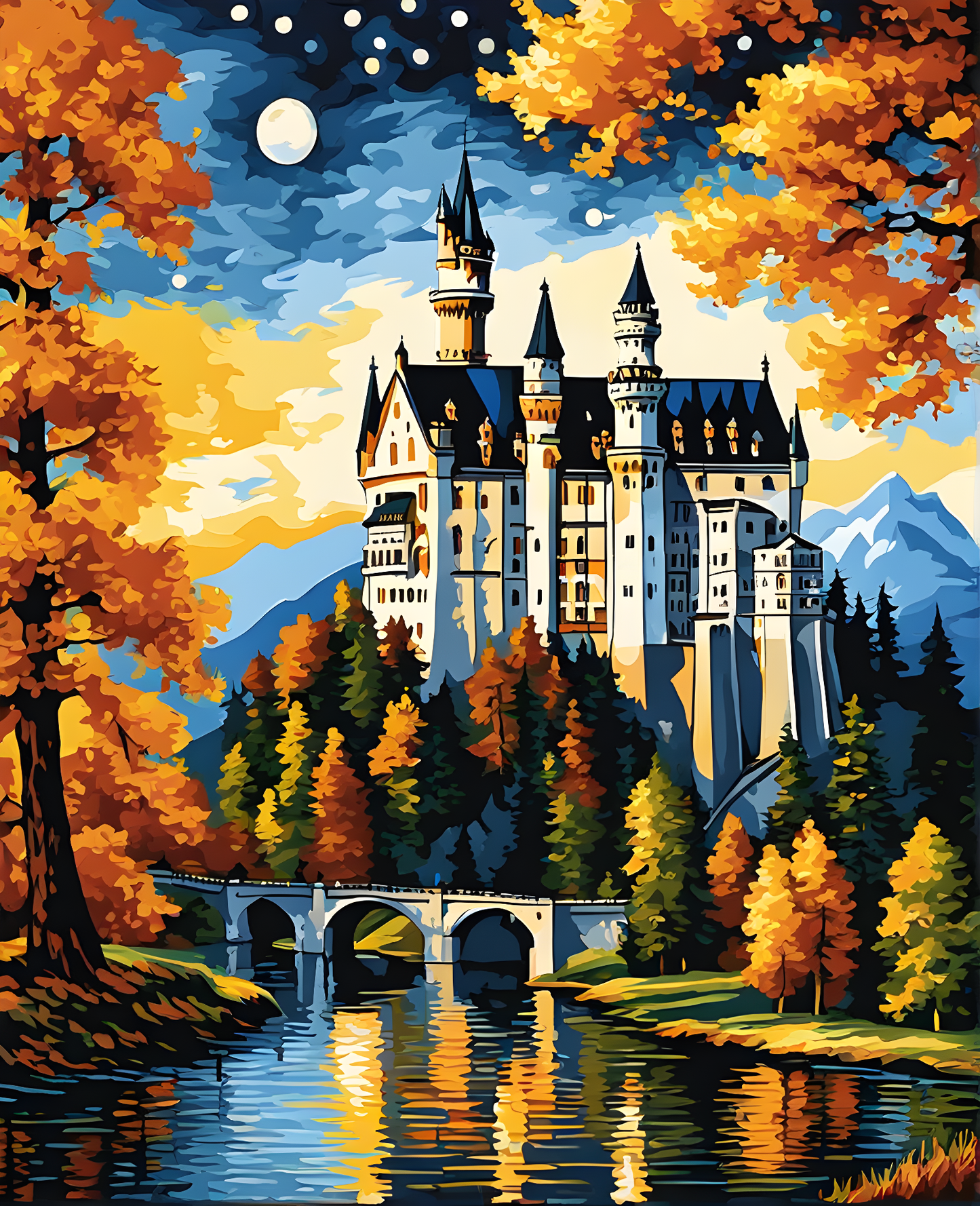 Castles OD - Neuschwanstein Castle, Germany (5) - Van-Go Paint-By-Number Kit