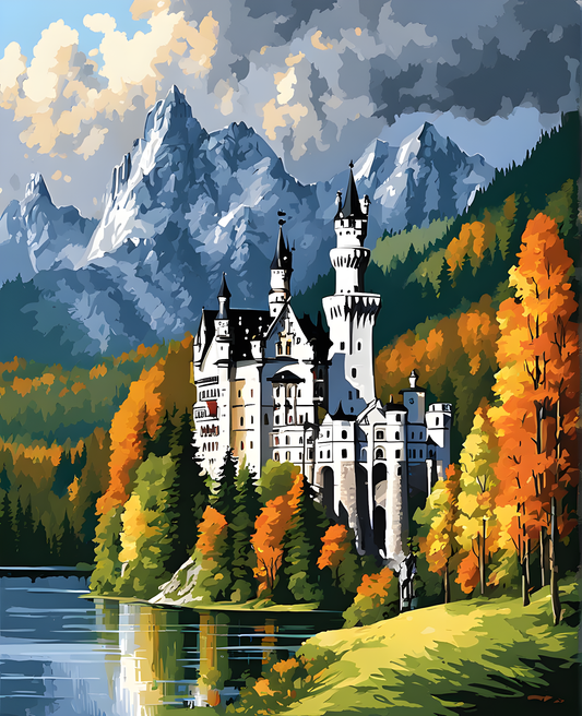 Castles OD - Neuschwanstein Castle, Germany (3) - Van-Go Paint-By-Number Kit