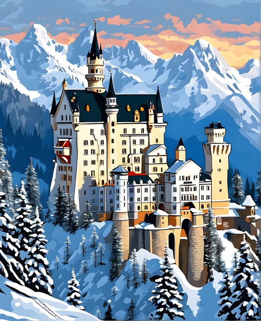 Castles OD - Neuschwanstein Castle, Germany (8) - Van-Go Paint-By-Number Kit