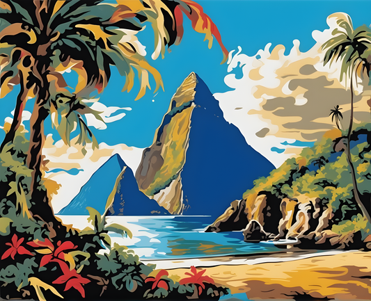 Amazing Places OD (7) - Pitons, St Lucia - Van-Go Paint-By-Number Kit