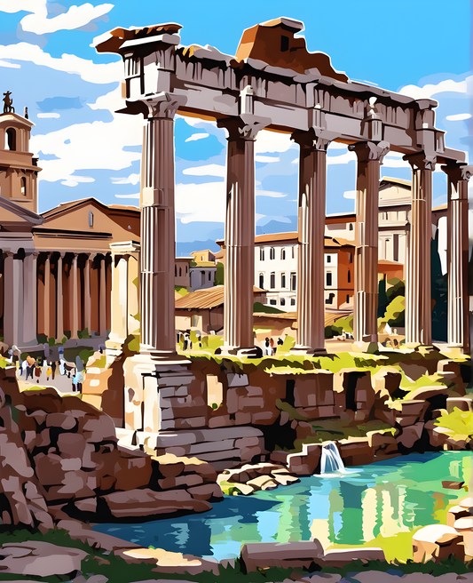 Roman Forum, Rome, Italy (2) - Van-Go Paint-By-Number Kit