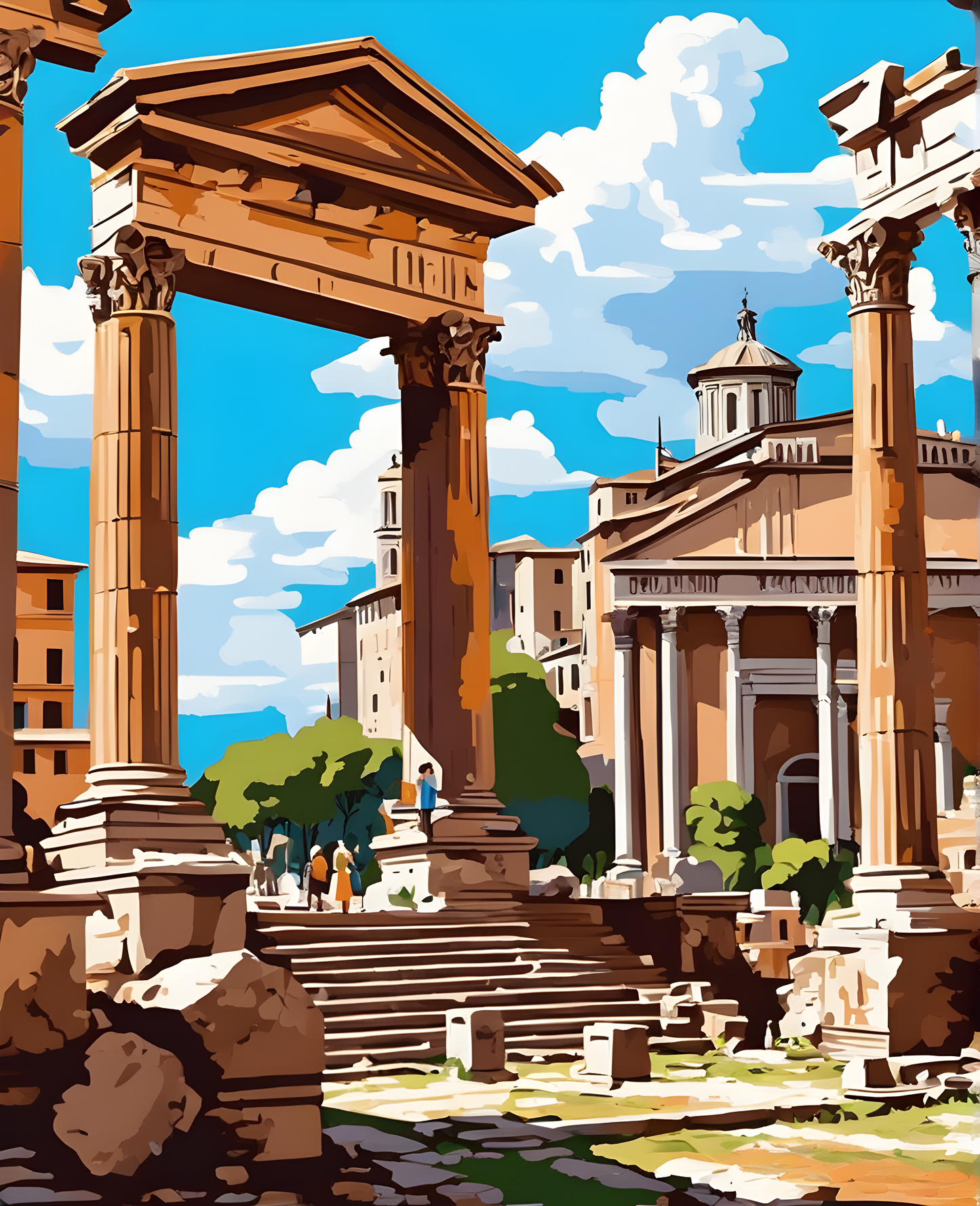 Roman Forum, Rome, Italy (1) - Van-Go Paint-By-Number Kit