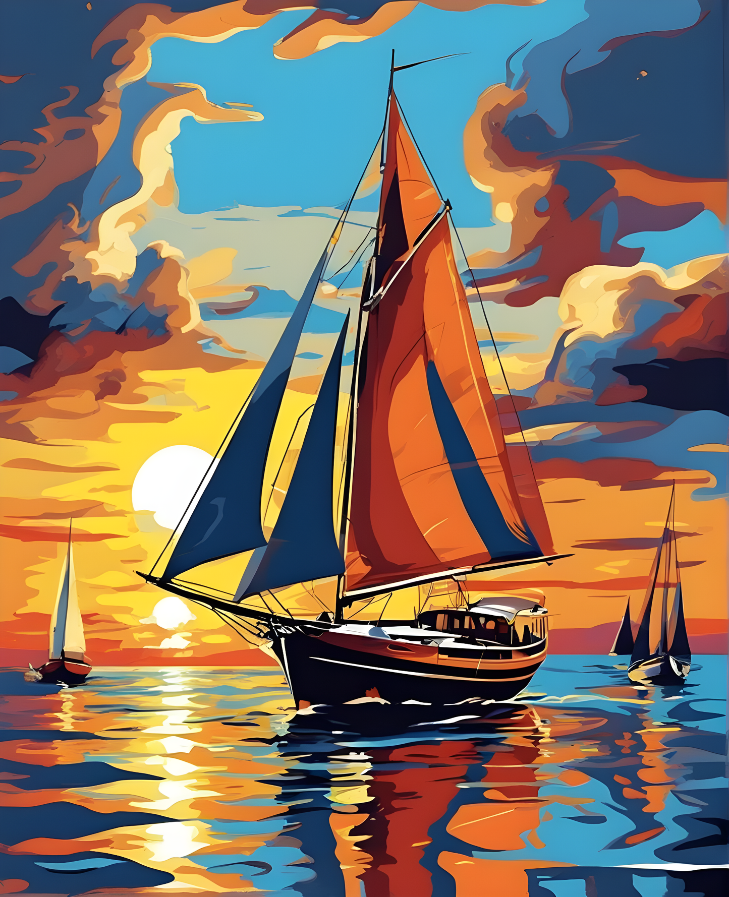 Sailboats (2) - Van-Go Paint-By-Number Kit