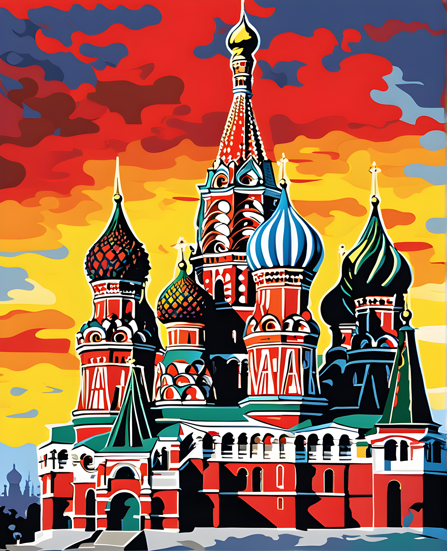 Saint Basil's Cathedral, Red Square in Moscow - Van-Go Paint-By-Number Kit