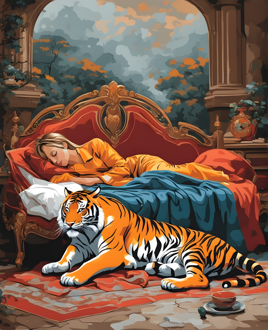 Sleeping with a Tiger - Van-Go Paint-By-Number Kit