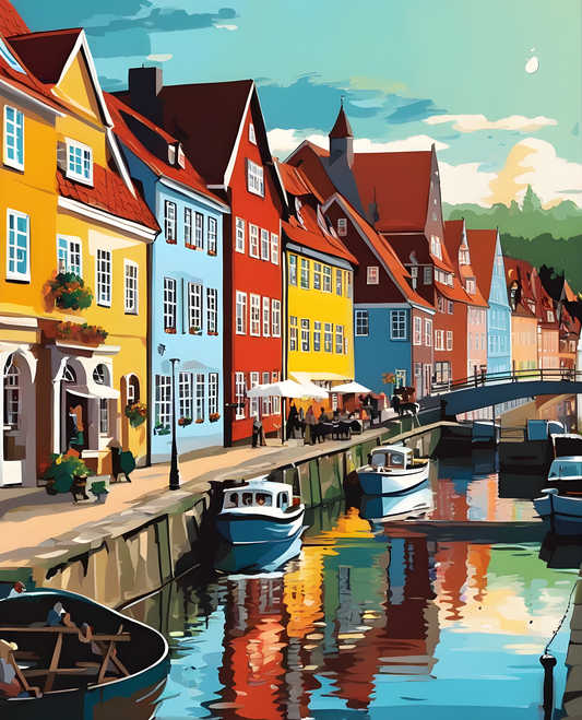Small Town, Denmark PD - Van-Go Paint-By-Number Kit