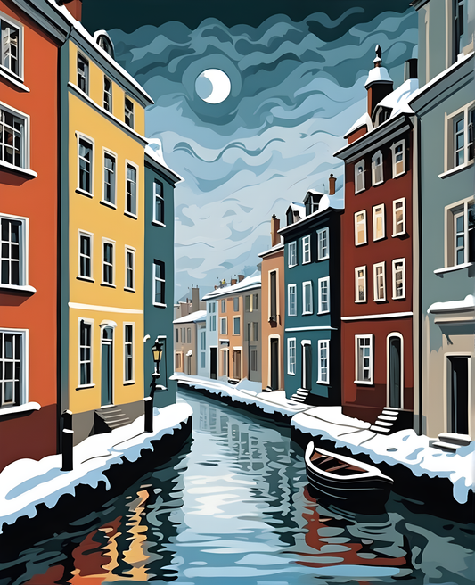Snowy Water City - Van-Go Paint-By-Number Kit