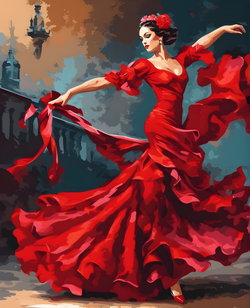 Spanish Dancer OD (2) - Van-Go Paint-By-Number Kit