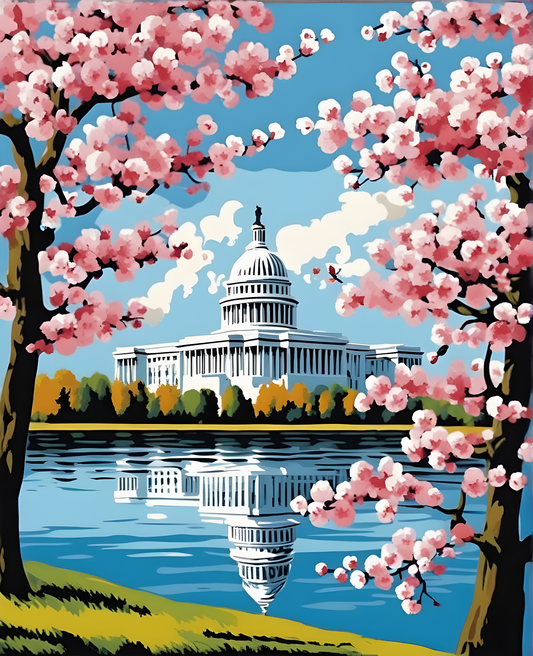Spring Blossom Washington D.C. - Van-Go Paint-By-Number Kit