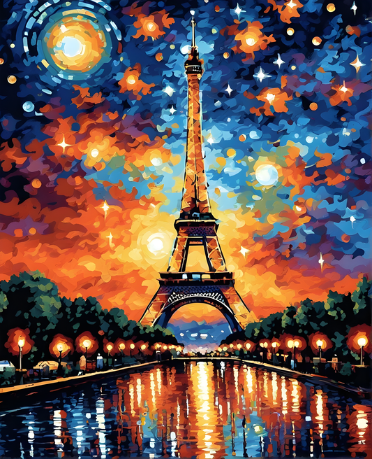 Starry Night Collection OD (2) - Eiffel Tower - Van-Go Paint-By-Number Kit