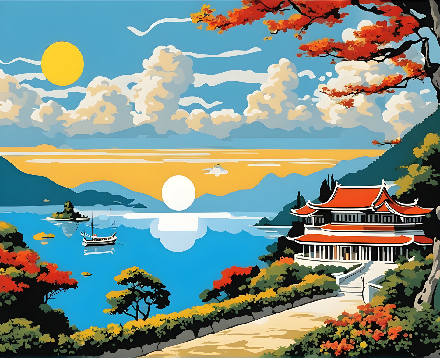 Sun Moon Lake, Taiwan (2) - Van-Go Paint-By-Number Kit