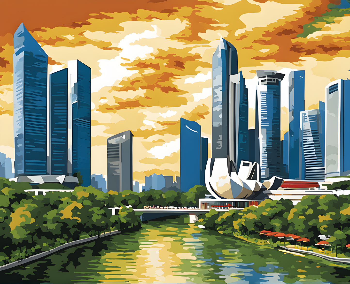 Singapore Collection PD (14) - Suntec City - Van-Go Paint-By-Number Kit