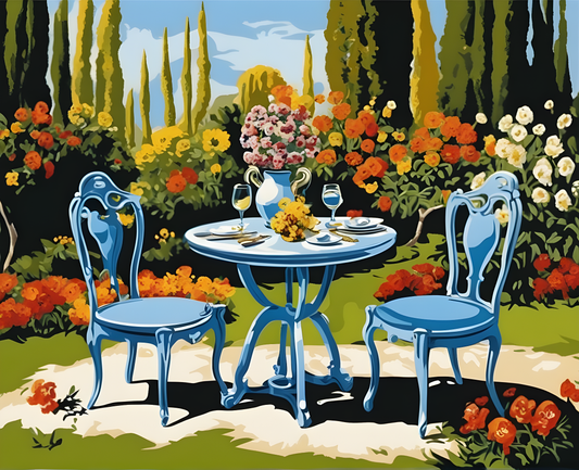 Table Set in a Garden - Van-Go Paint-By-Number Kit