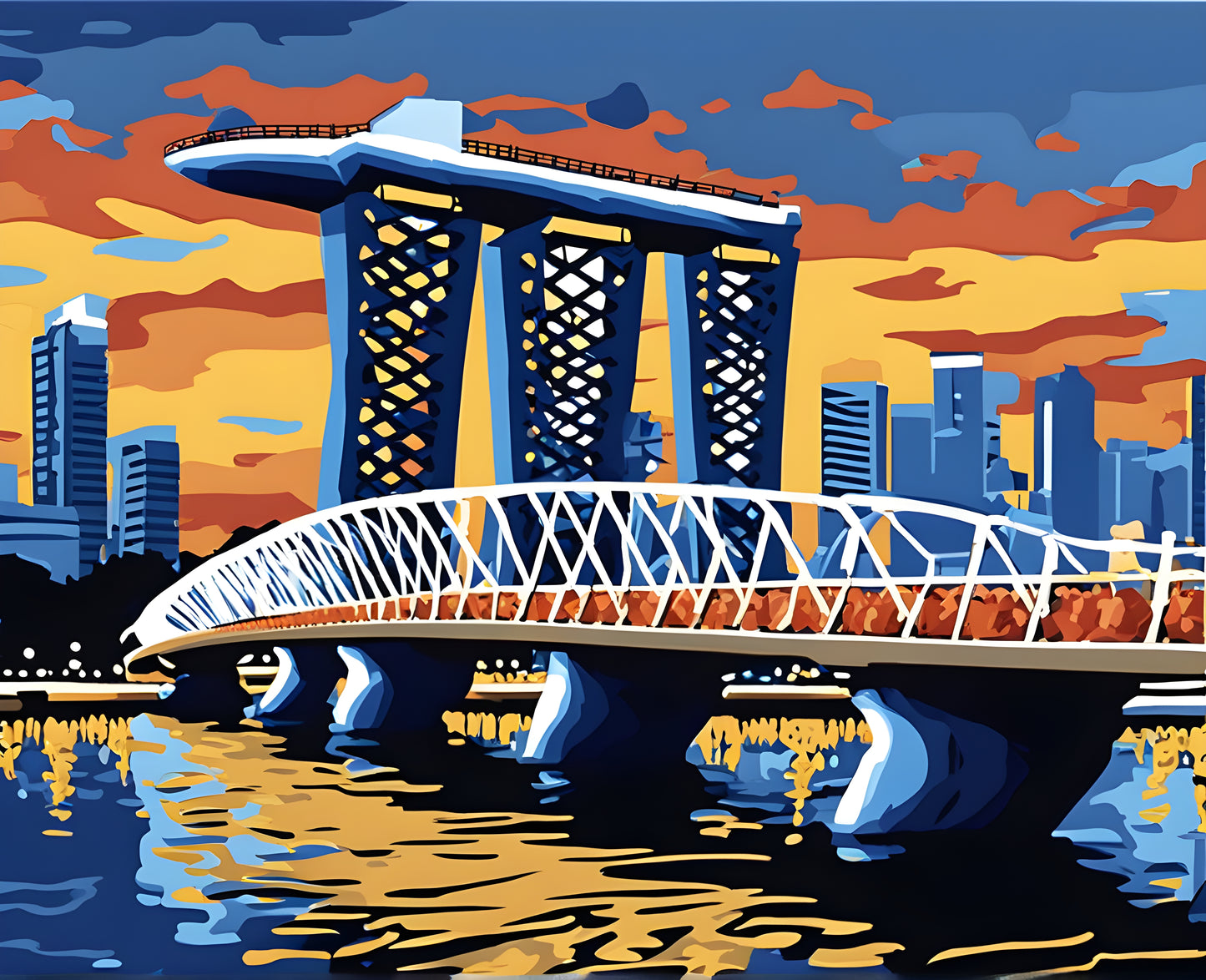 Singapore Collection OD (17) - The Helix Bridge - Van-Go Paint-By-Number Kit