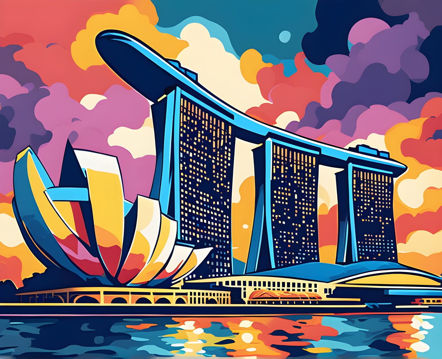 Singapore Collection OD (12) - Marina Bay Sands - Van-Go Paint-By-Number Kit