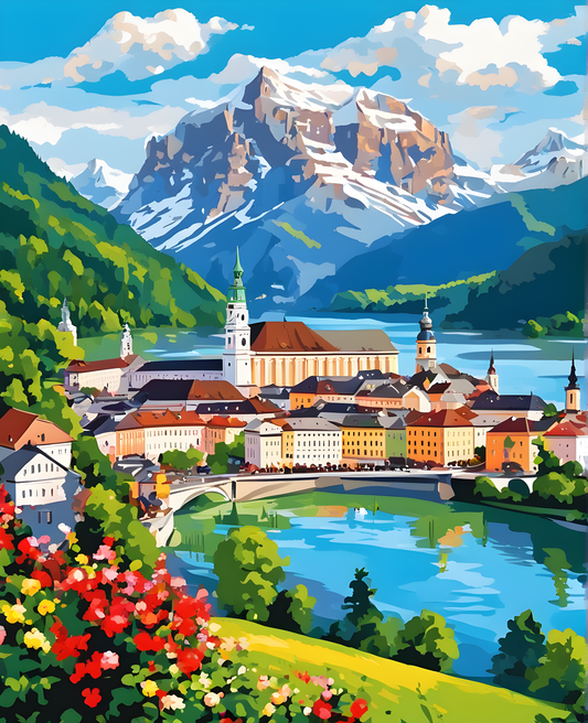 Salzburg, Austria - Van-Go Paint-By-Number Kit