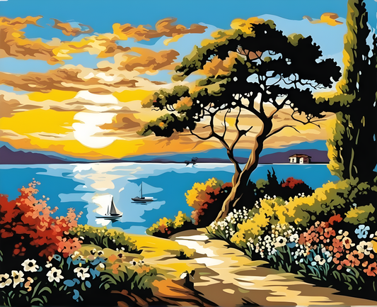 Summer Sunset by the Lake — Van-Go Paint-By-Number Kit