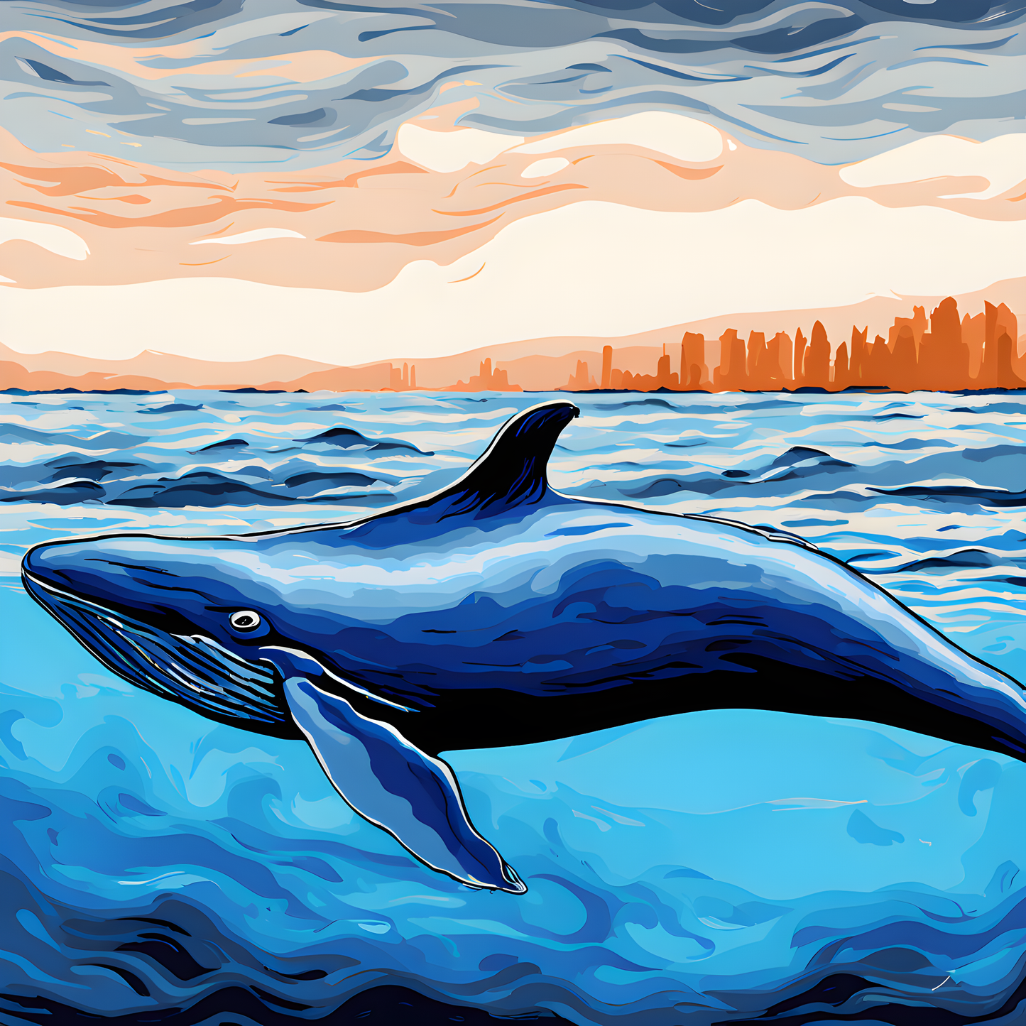 Blue Whale (1) - Van-Go Paint-By-Number Kit
