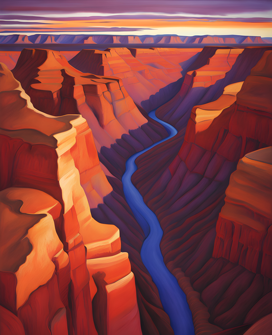 USA Great Places (90) - Canyon Sunset, Grand Canyon National Park, AZ - Van-Go Paint-By-Number Kit