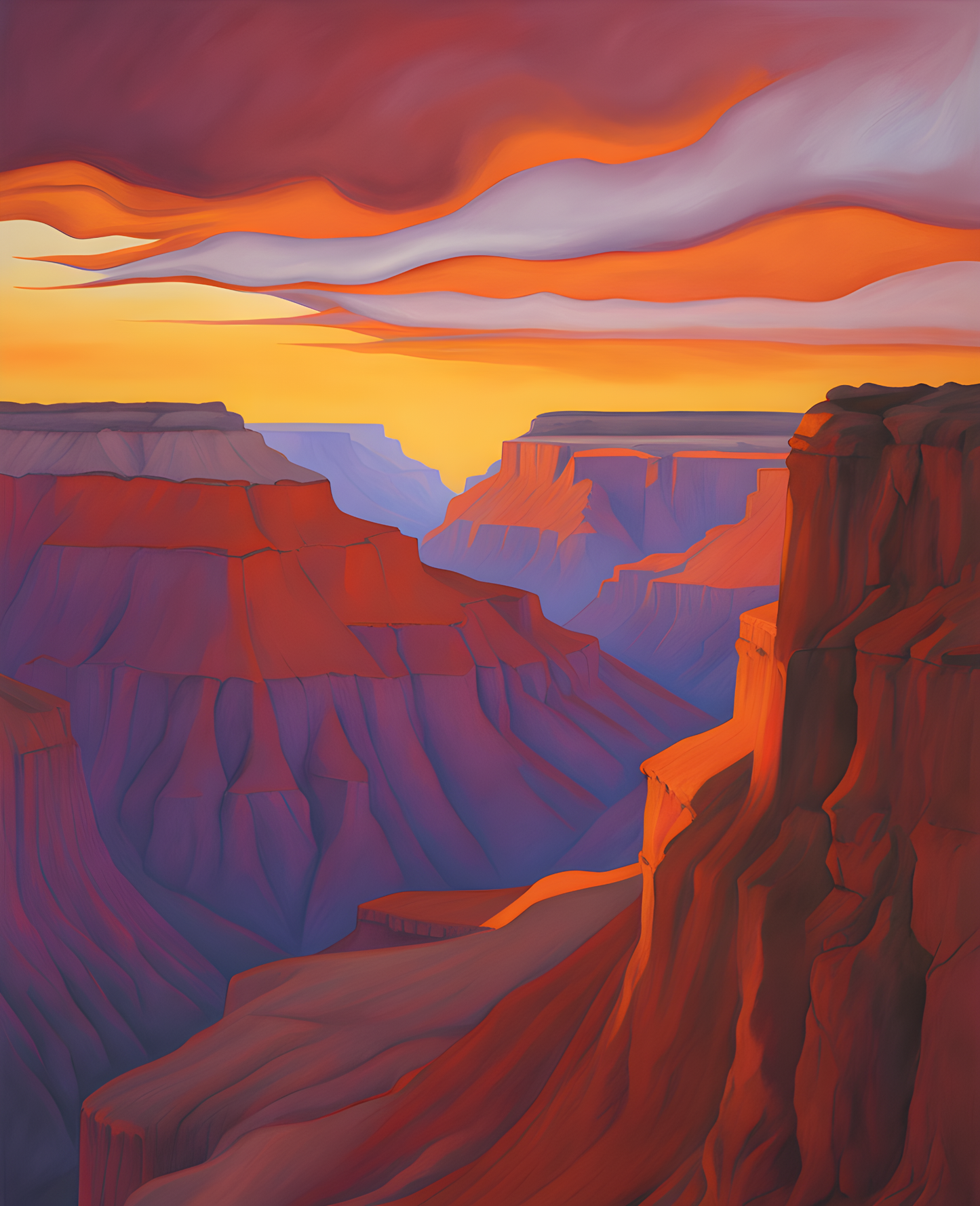 USA Great Places (91) - Canyon Sunset, Grand Canyon National Park, AZ - Van-Go Paint-By-Number Kit