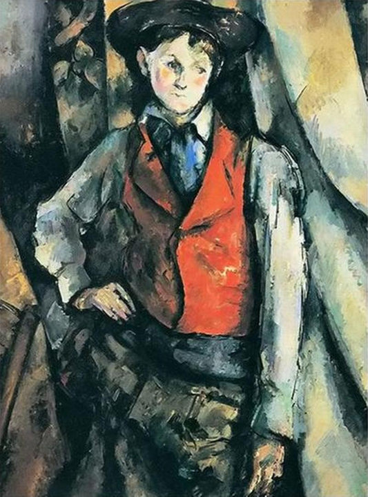 A Boy in a Red Vest by Paul Cezanne - Van-Go Paint-By-Number Kit