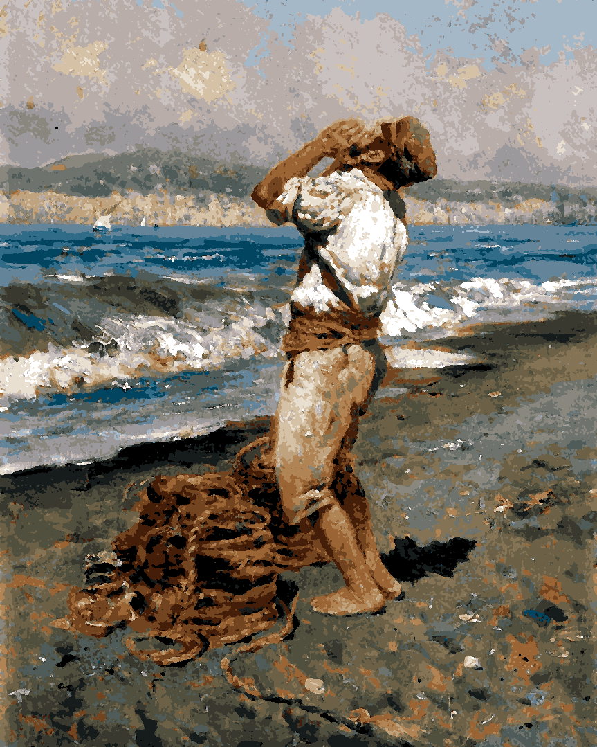 The Fisherman by Antonino Leto - Van-Go Paint-By-Number Kit