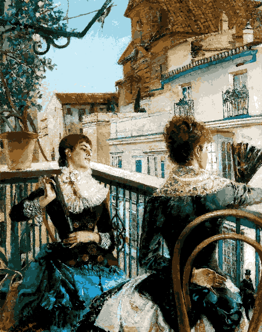 On The Balcony, The Love Letter by J. Ferry - Van-Go Paint-By-Number Kit