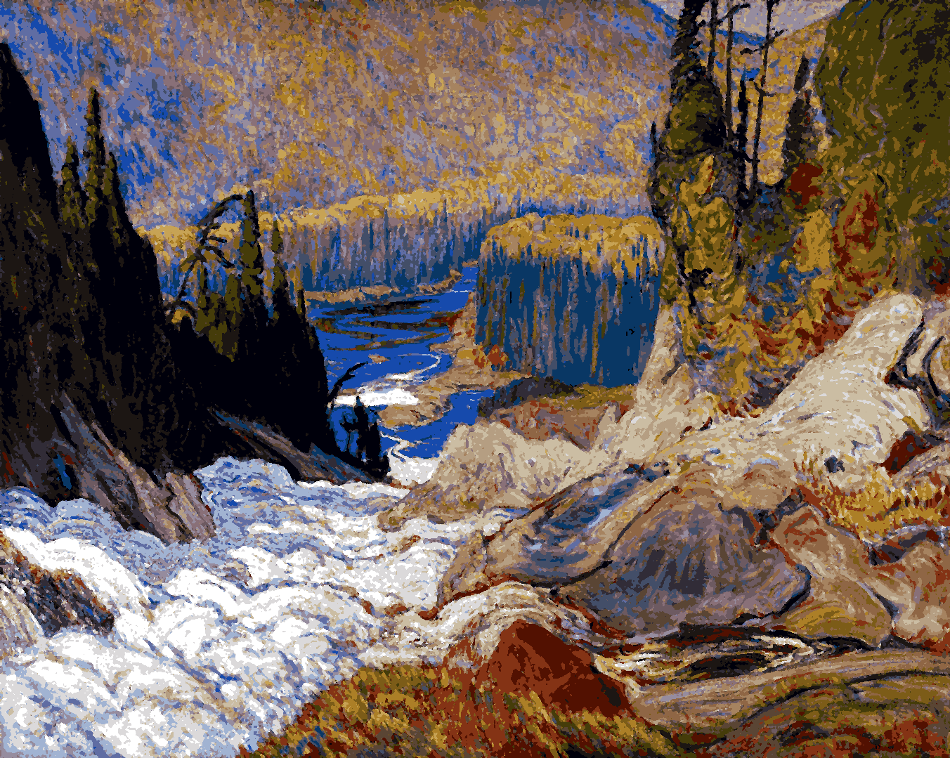 Falls, Montreal River by James Edward - Van-Go Paint-By-Number Kit